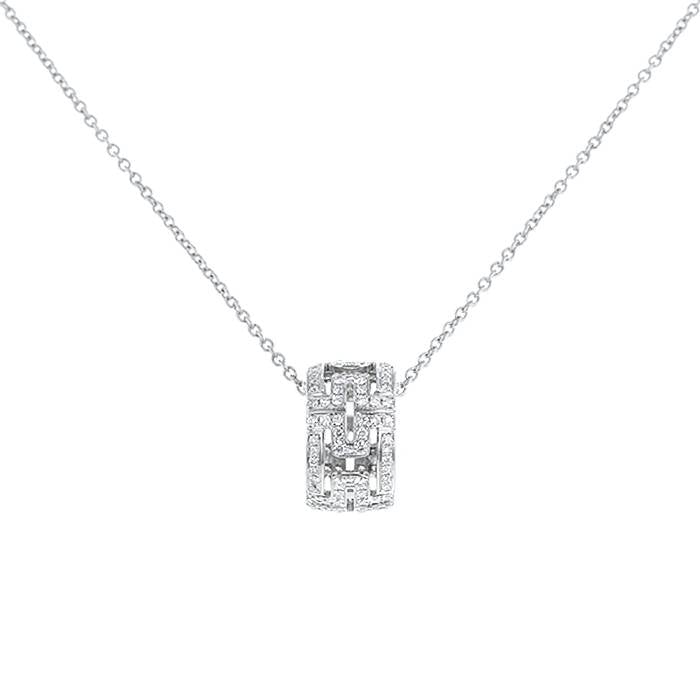 [Clover-Jewelry]PARENTESI NECKLACE SILVER DIAMOND