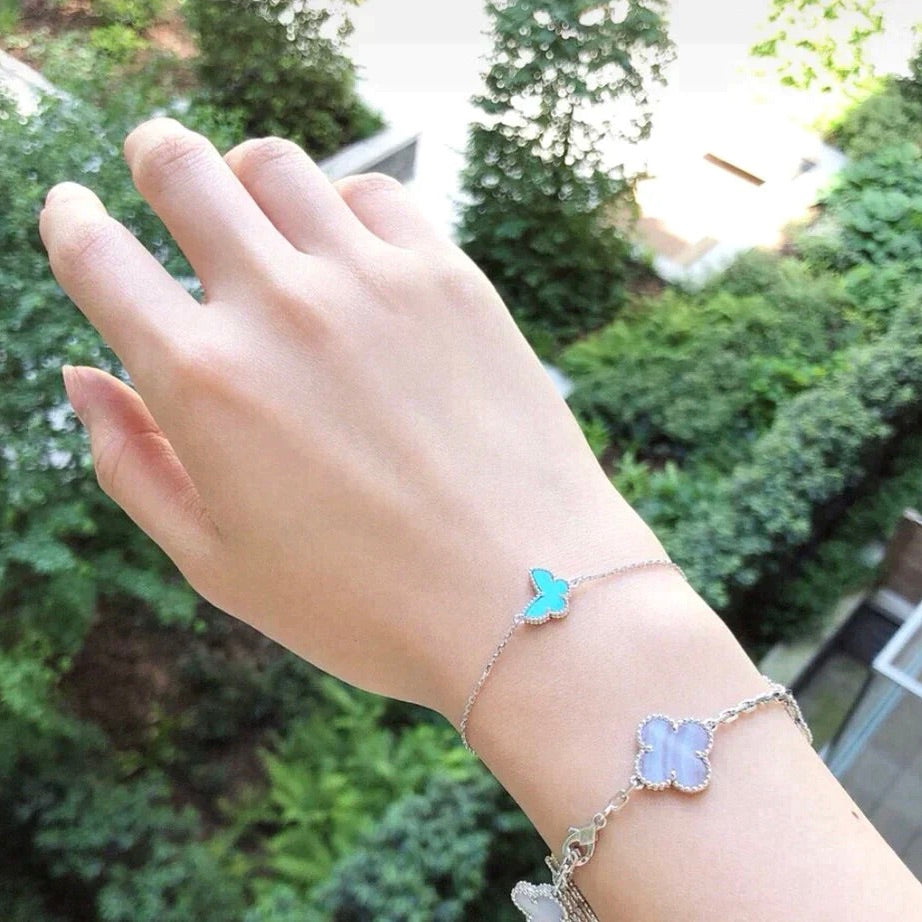 [Clover-Jewelry]BUTTERFLY TURQUOISE BUTTERFLY BRACELET SILVER