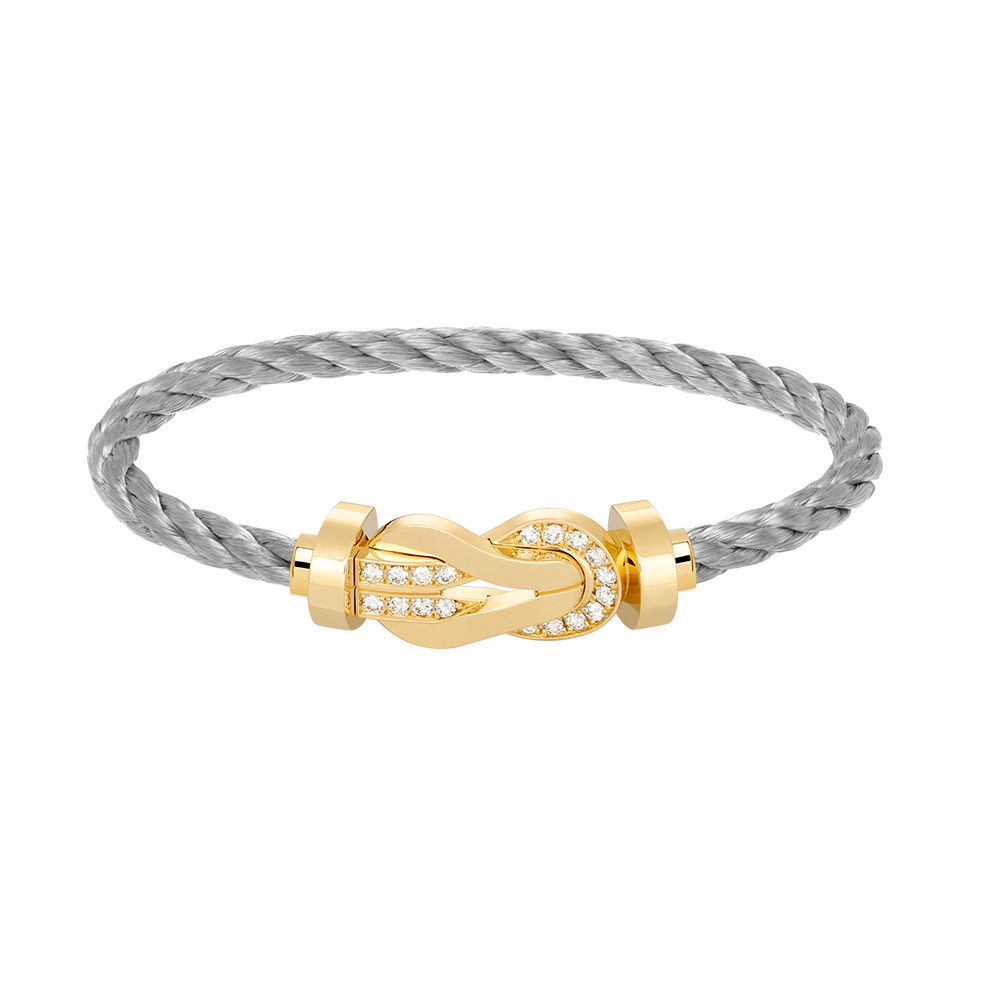 [Clover-Jewelry]CHANCE LARGE 8 FIGURE BUCKLE HALF DIAMOND BRACELET GOLD