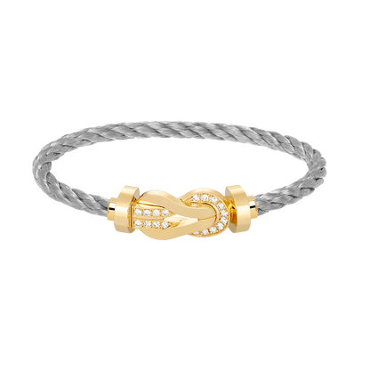 [Clover-Jewelry]CHANCE LARGE 8 FIGURE BUCKLE HALF DIAMOND BRACELET GOLD