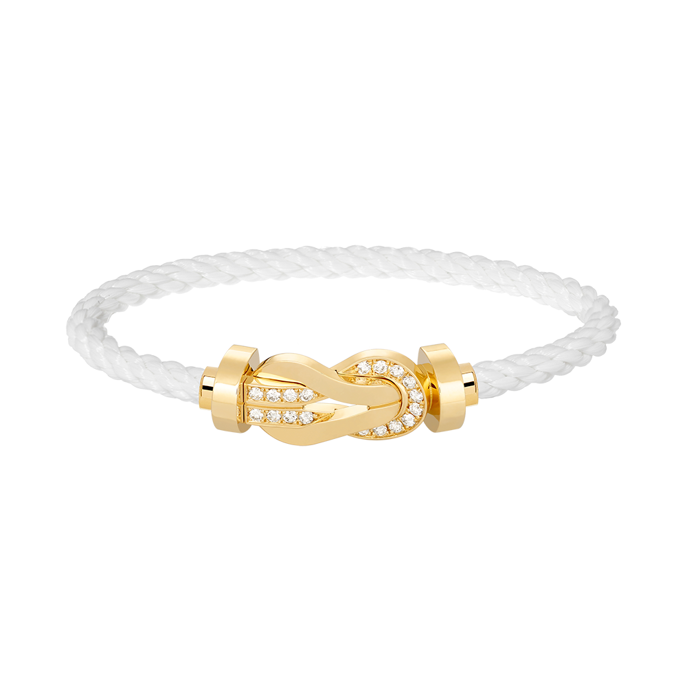 [Clover-Jewelry]CHANCE LARGE 8 FIGURE BUCKLE HALF DIAMOND BRACELET GOLD