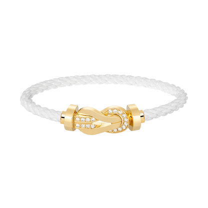 [Clover-Jewelry]CHANCE LARGE 8 FIGURE BUCKLE HALF DIAMOND BRACELET GOLD