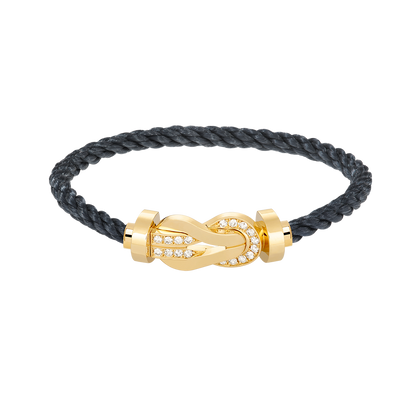 [Clover-Jewelry]CHANCE LARGE 8 FIGURE BUCKLE HALF DIAMOND BRACELET GOLD