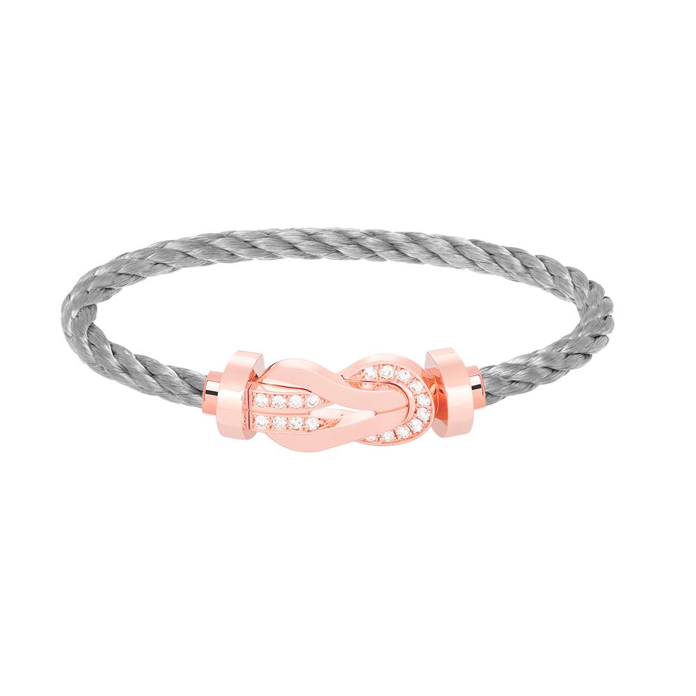 [Clover-Jewelry]CHANCE LARGE 8 FIGURE BUCKLE HALF DIAMOND BRACELET ROSE GOLD