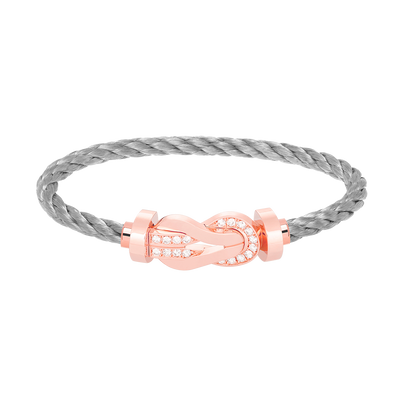 [Clover-Jewelry]CHANCE LARGE 8 FIGURE BUCKLE HALF DIAMOND BRACELET ROSE GOLD