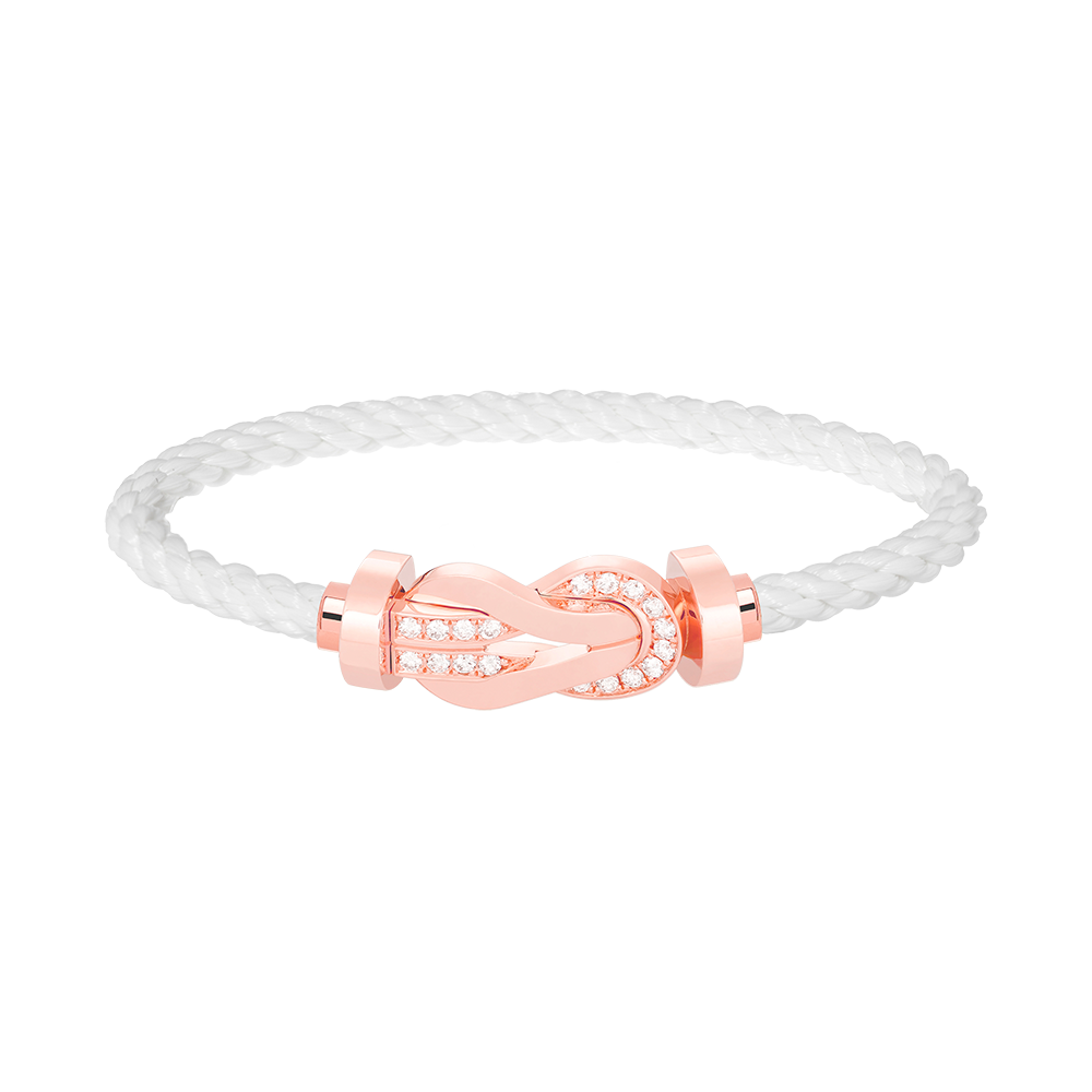 [Clover-Jewelry]CHANCE LARGE 8 FIGURE BUCKLE HALF DIAMOND BRACELET ROSE GOLD