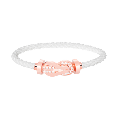 [Clover-Jewelry]CHANCE LARGE 8 FIGURE BUCKLE HALF DIAMOND BRACELET ROSE GOLD