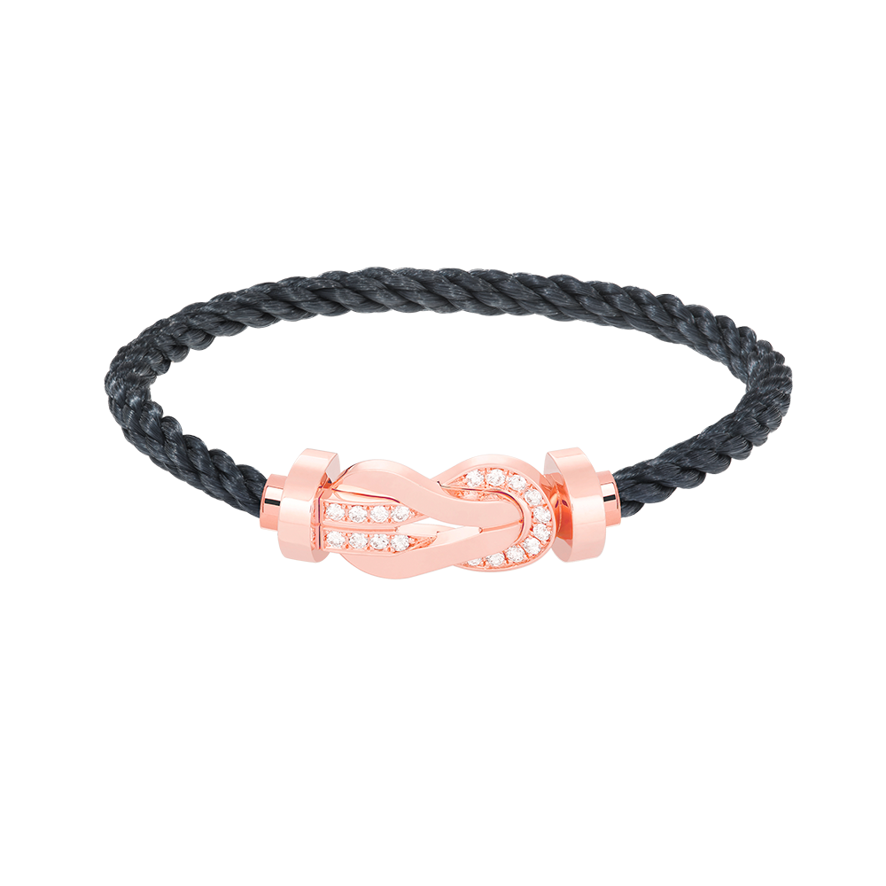 [Clover-Jewelry]CHANCE LARGE 8 FIGURE BUCKLE HALF DIAMOND BRACELET ROSE GOLD