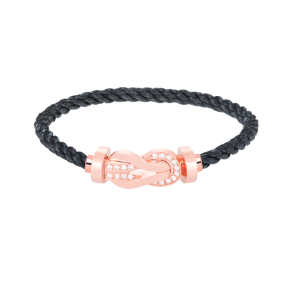 [Clover-Jewelry]CHANCE LARGE 8 FIGURE BUCKLE HALF DIAMOND BRACELET ROSE GOLD