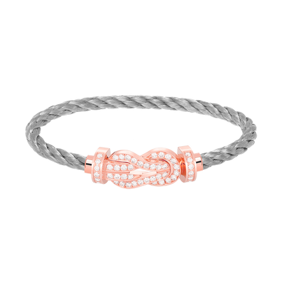 [Clover-Jewelry]CHANCE LARGE 8 FIGURE BUCKLE FULL DIAMOND BRACELET ROSE GOLD