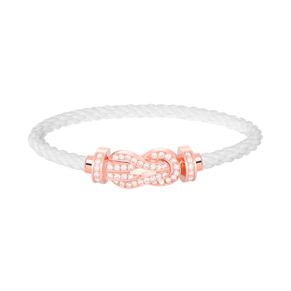 [Clover-Jewelry]CHANCE LARGE 8 FIGURE BUCKLE FULL DIAMOND BRACELET ROSE GOLD