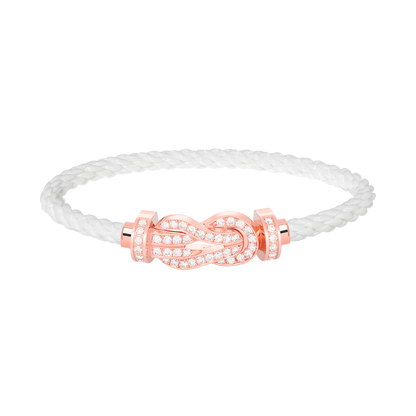 [Clover-Jewelry]CHANCE LARGE 8 FIGURE BUCKLE FULL DIAMOND BRACELET ROSE GOLD