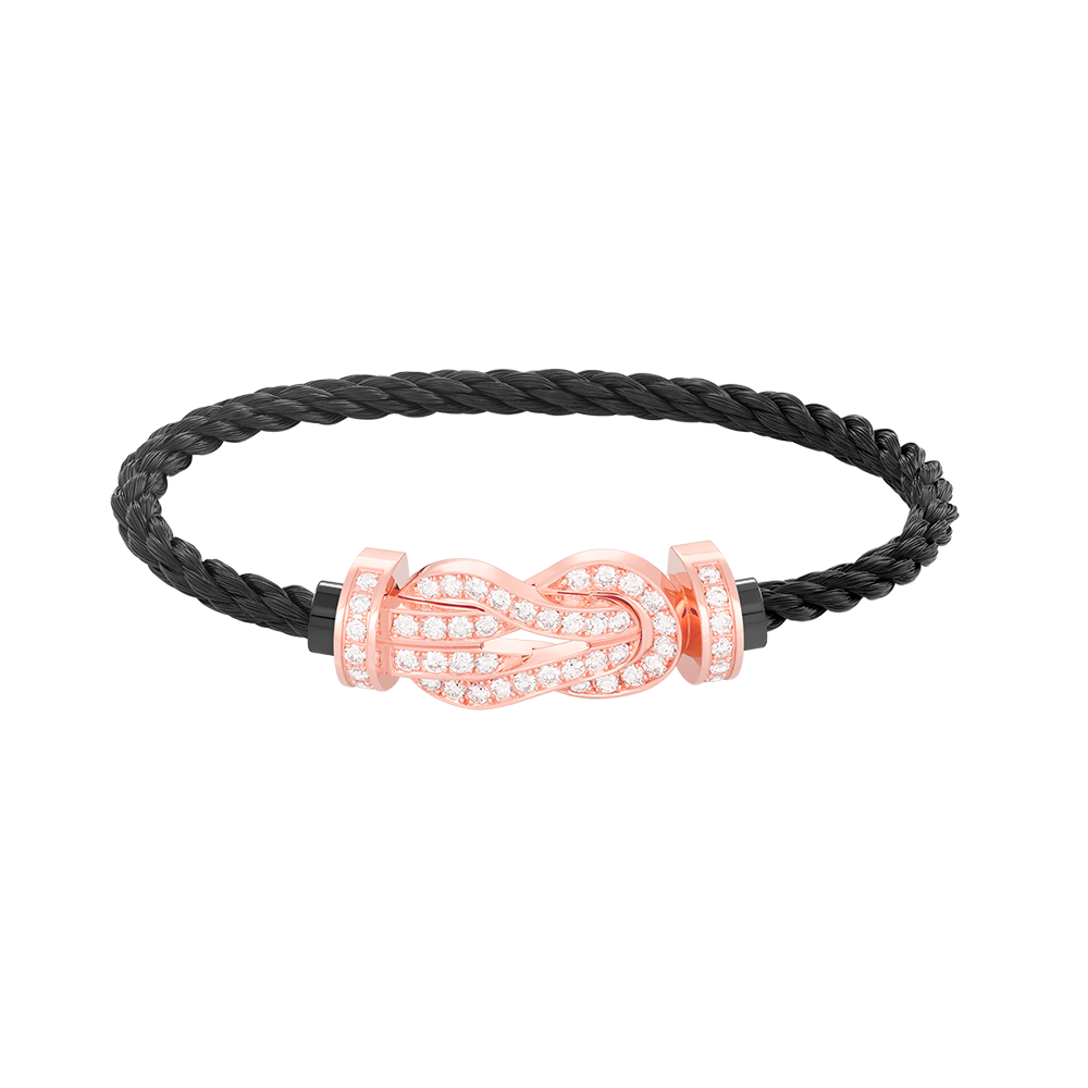 [Clover-Jewelry]CHANCE LARGE 8 FIGURE BUCKLE FULL DIAMOND BRACELET ROSE GOLD