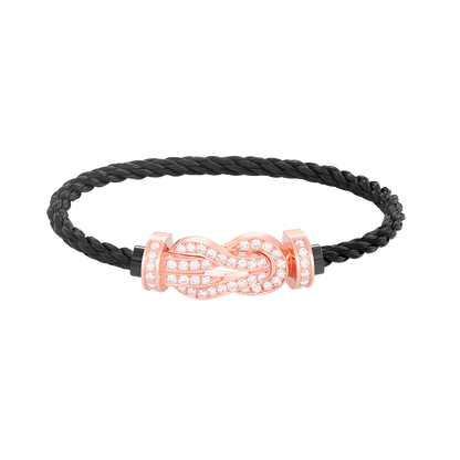 [Clover-Jewelry]CHANCE LARGE 8 FIGURE BUCKLE FULL DIAMOND BRACELET ROSE GOLD