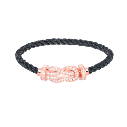 [Clover-Jewelry]CHANCE LARGE 8 FIGURE BUCKLE FULL DIAMOND BRACELET ROSE GOLD