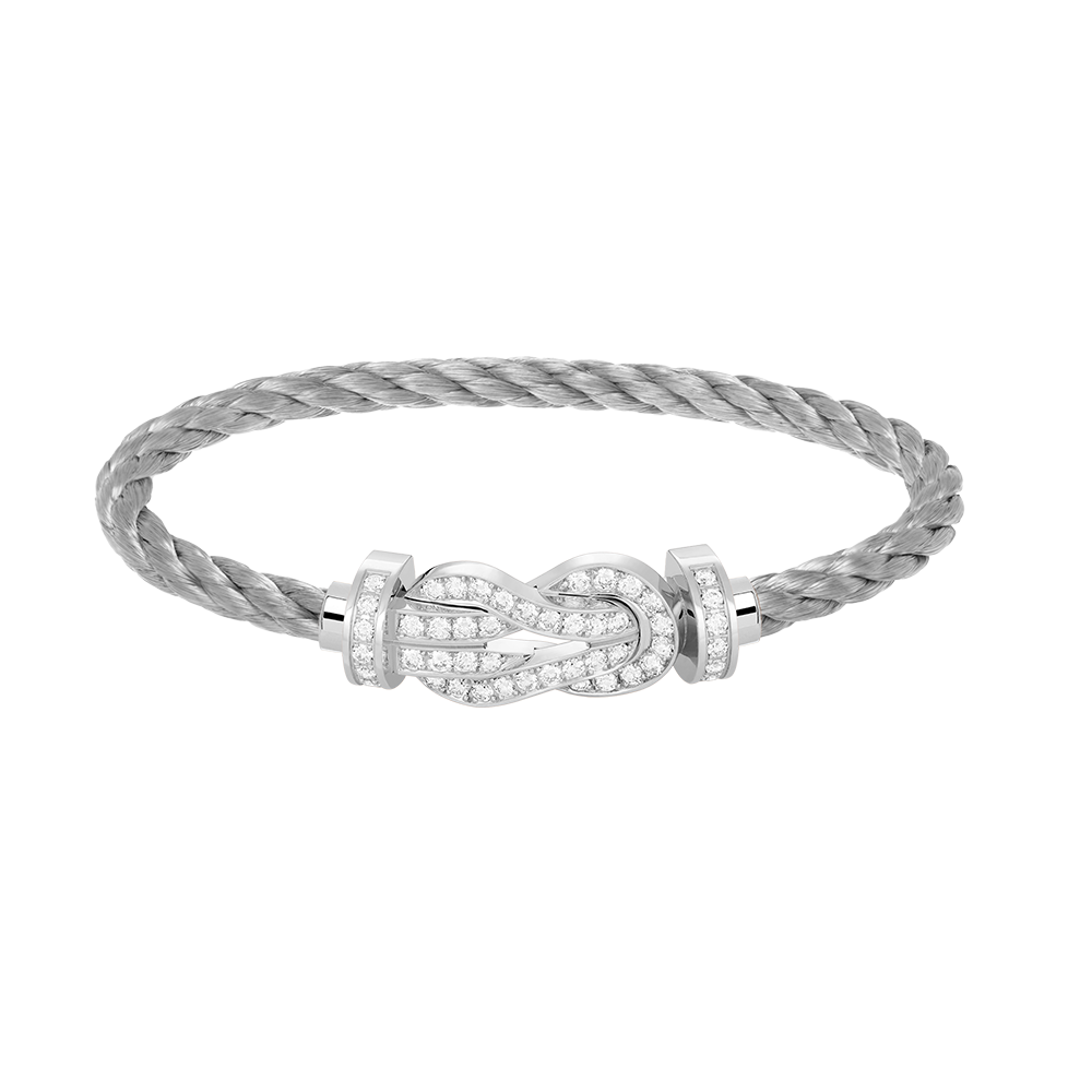 [Clover-Jewelry]CHANCE LARGE 8 FIGURE BUCKLE FULL DIAMOND BRACELET SILVER