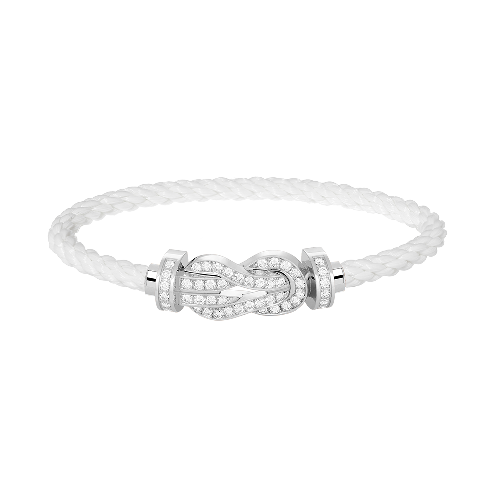 [Clover-Jewelry]CHANCE LARGE 8 FIGURE BUCKLE FULL DIAMOND BRACELET SILVER