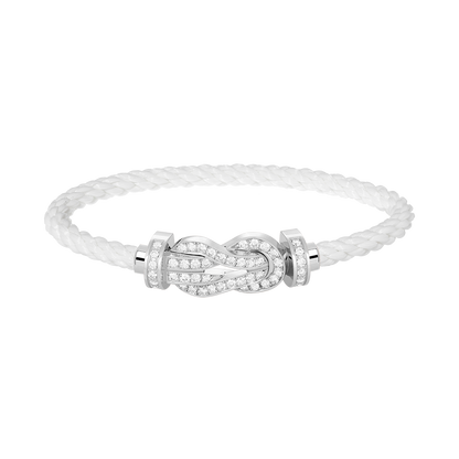 [Clover-Jewelry]CHANCE LARGE 8 FIGURE BUCKLE FULL DIAMOND BRACELET SILVER