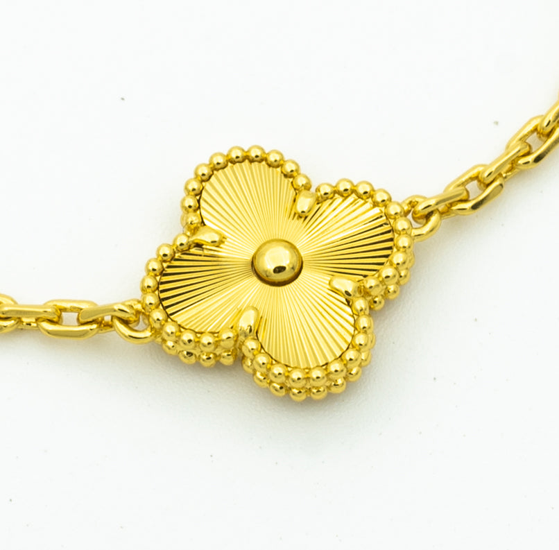 [Clover-Jewelry]CLOVER BRACELET 5 MOTIFS GOLD DIAMOND