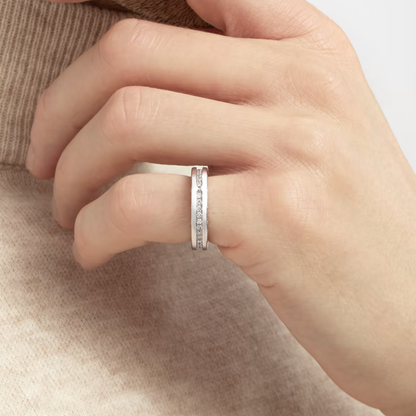 [Clover-Jewelry]ZERO 1 ONE-BAND PAVED DIAMONDS ON THE SPIRAL RING