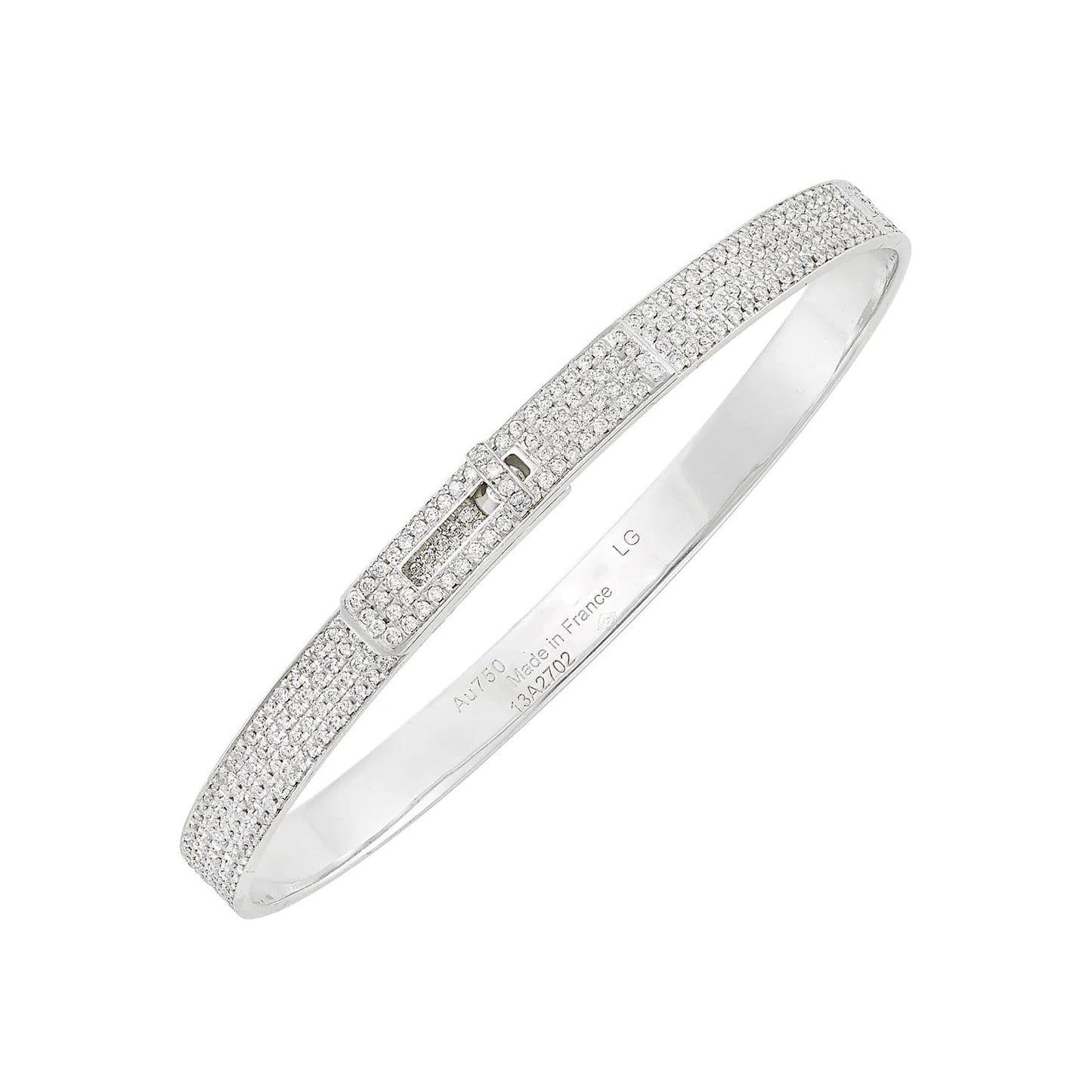 [Clover-Jewelry]HM KELLY BRACELET IN SILVER AND FULL PAVE DIAMOND