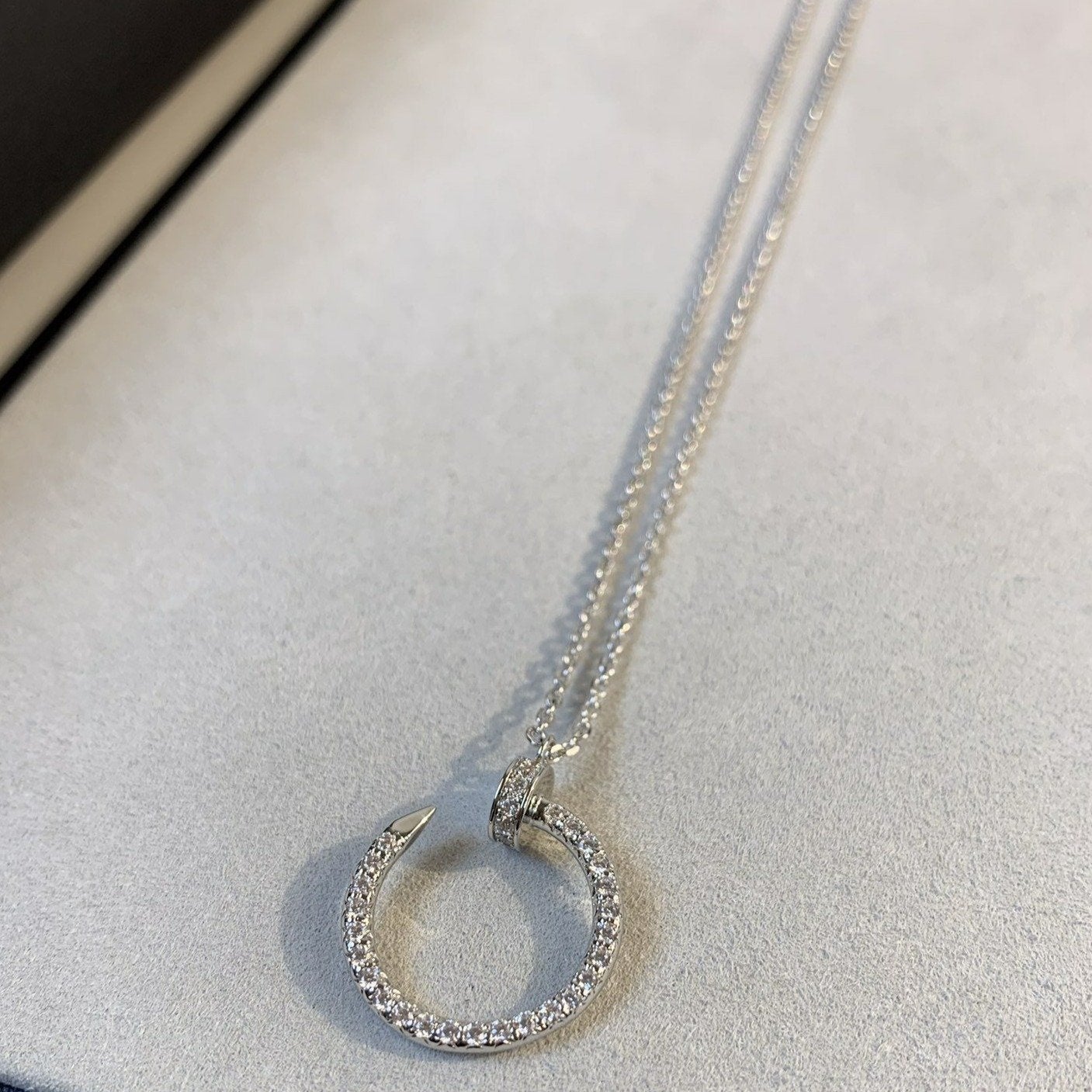 [Clover-Jewelry]JUSTE NECKLACE SILVER DIAMONDS