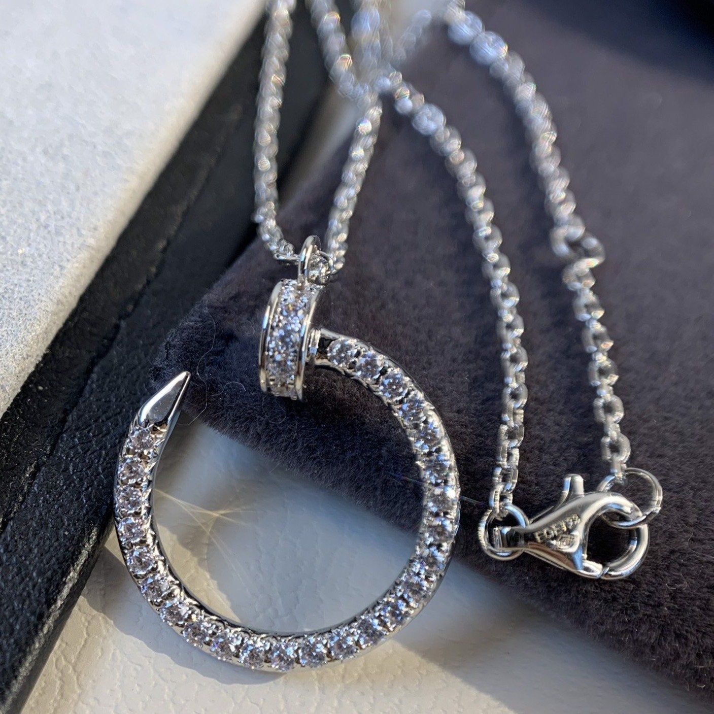 [Clover-Jewelry]JUSTE NECKLACE SILVER DIAMONDS