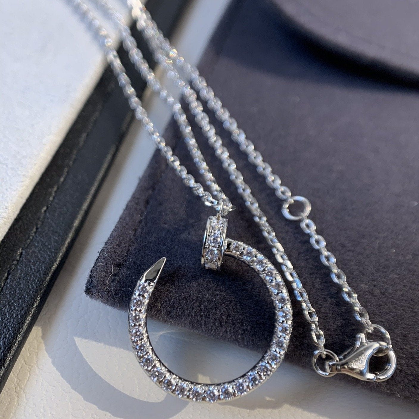 [Clover-Jewelry]JUSTE NECKLACE SILVER DIAMONDS