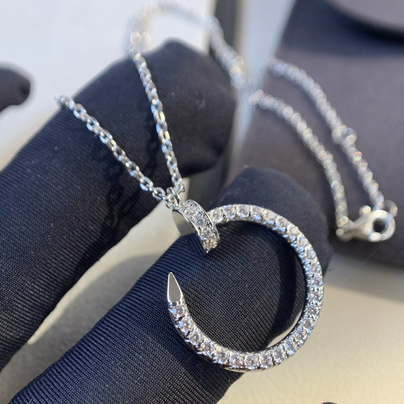 [Clover-Jewelry]JUSTE NECKLACE SILVER DIAMONDS