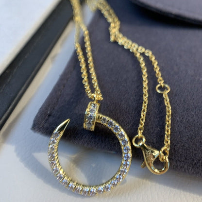 [Clover-Jewelry]JUSTE NECKLACE GOLD DIAMONDS