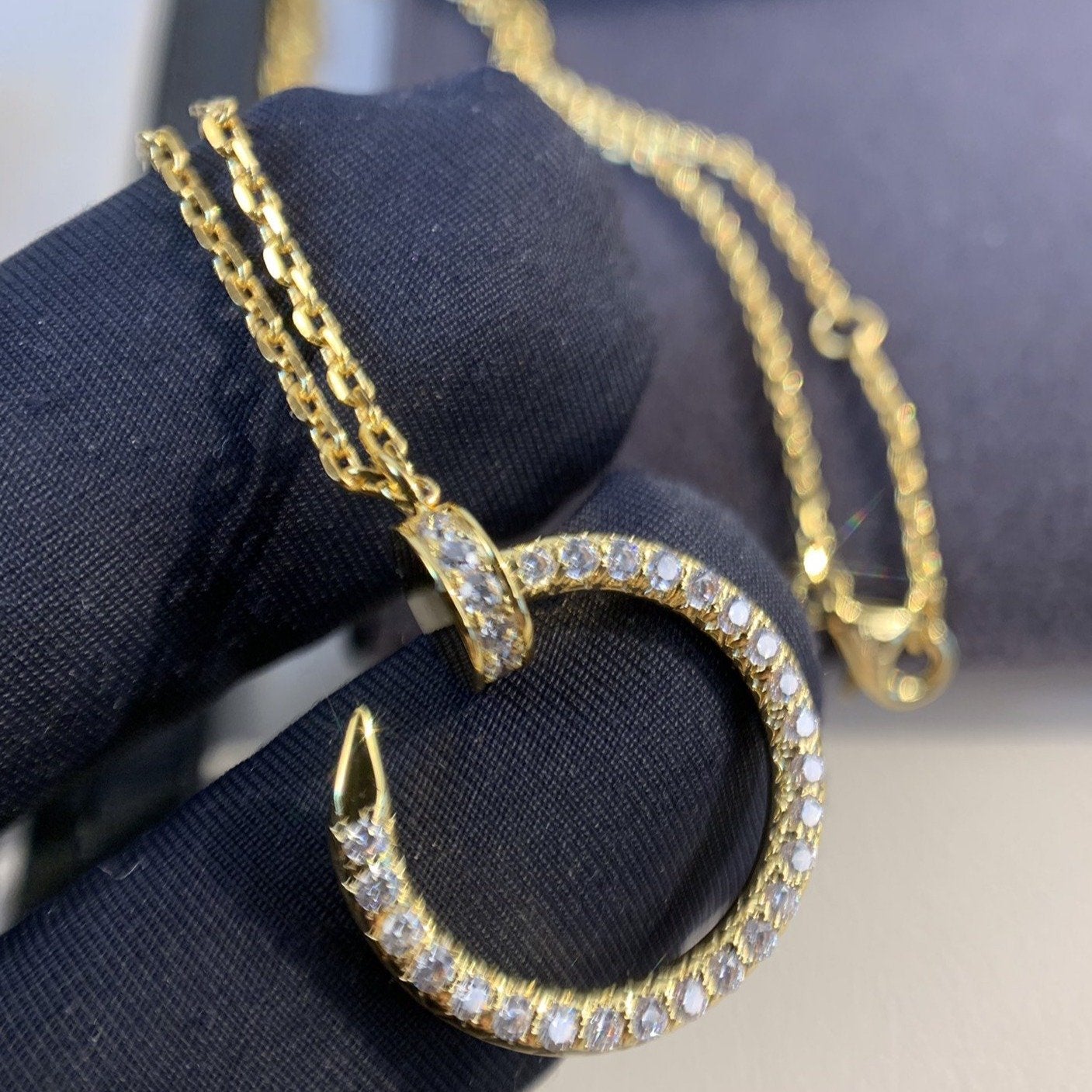 [Clover-Jewelry]JUSTE NECKLACE GOLD DIAMONDS