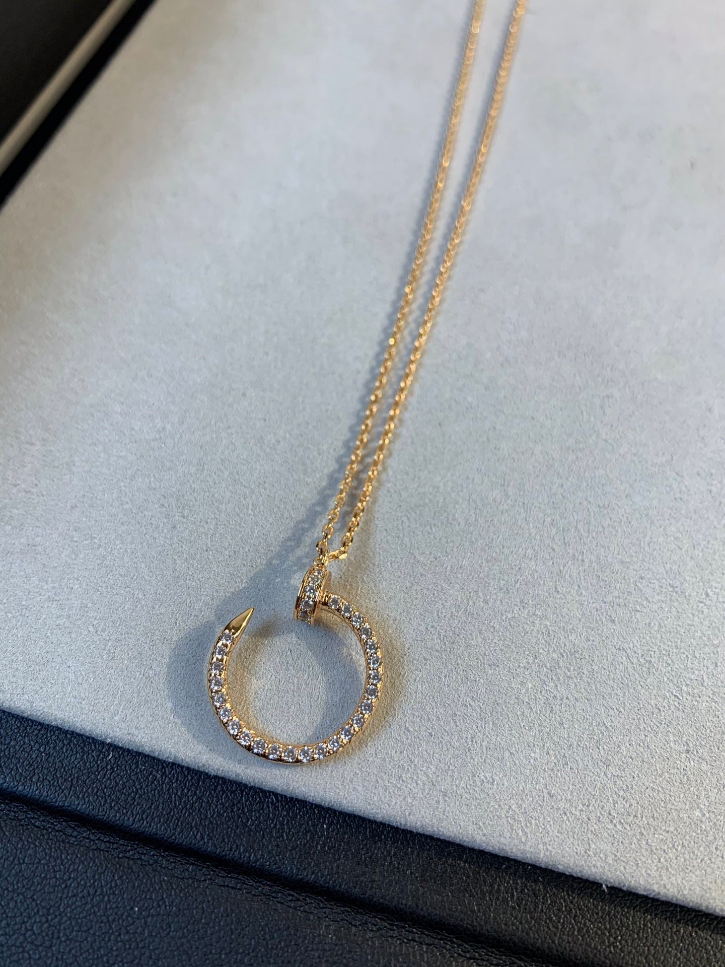 [Clover-Jewelry]JUSTE NECKLACE PINK GOLD DIAMONDS