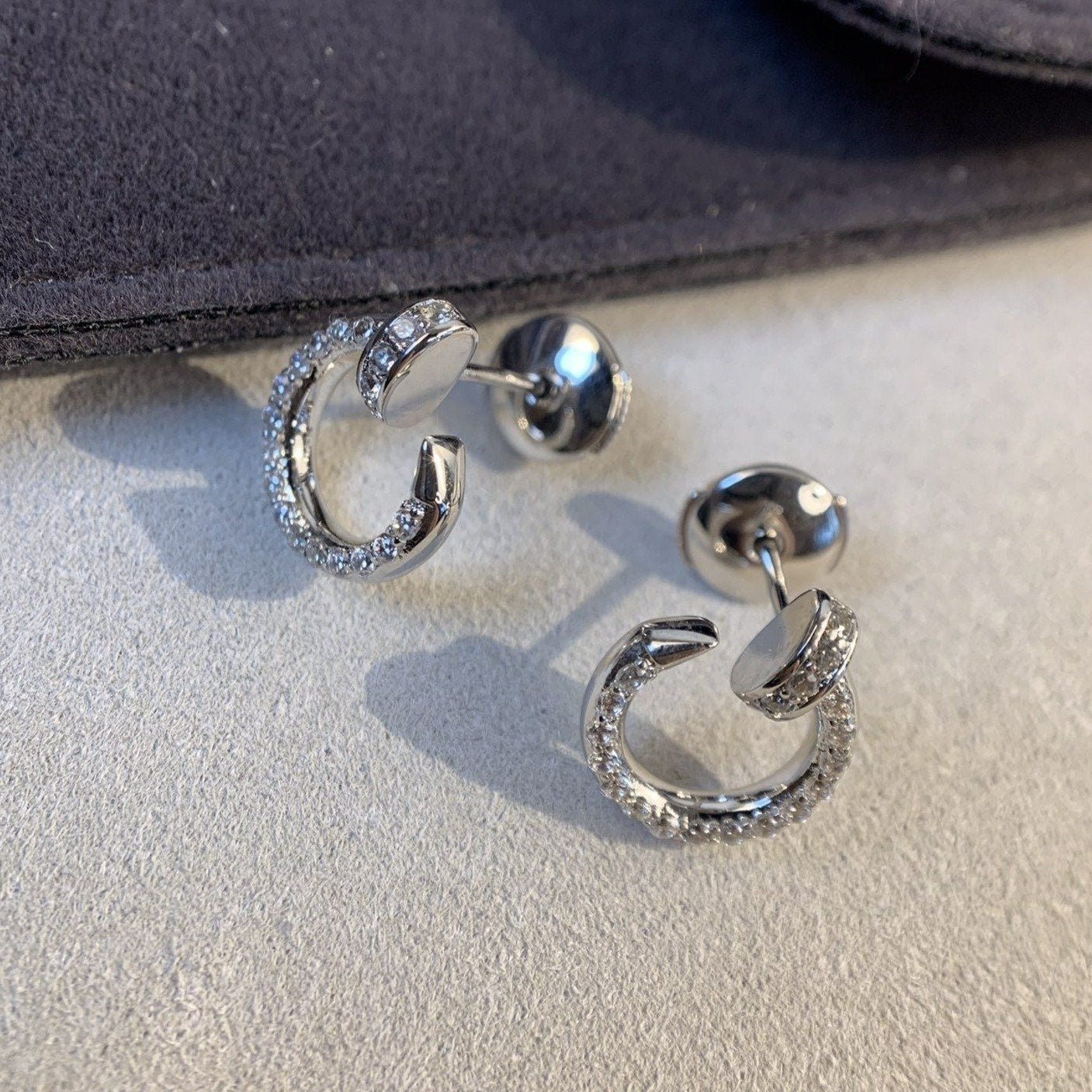 [Clover-Jewelry]JUSTE EARRINGS SILVER DIAMONDS