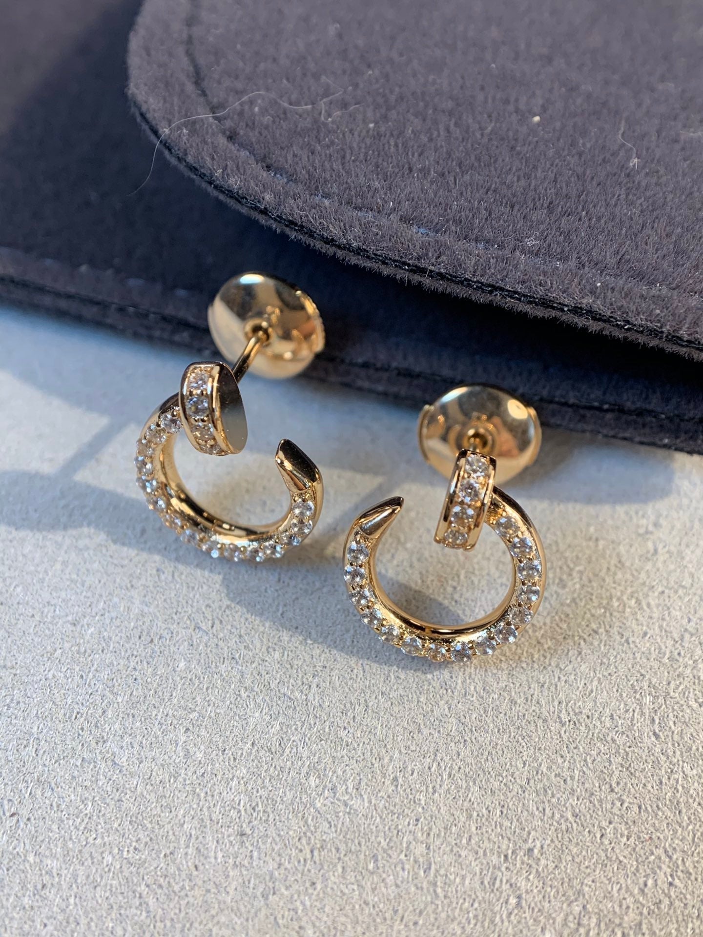 [Clover-Jewelry]JUSTE EARRINGS GOLD DIAMONDS