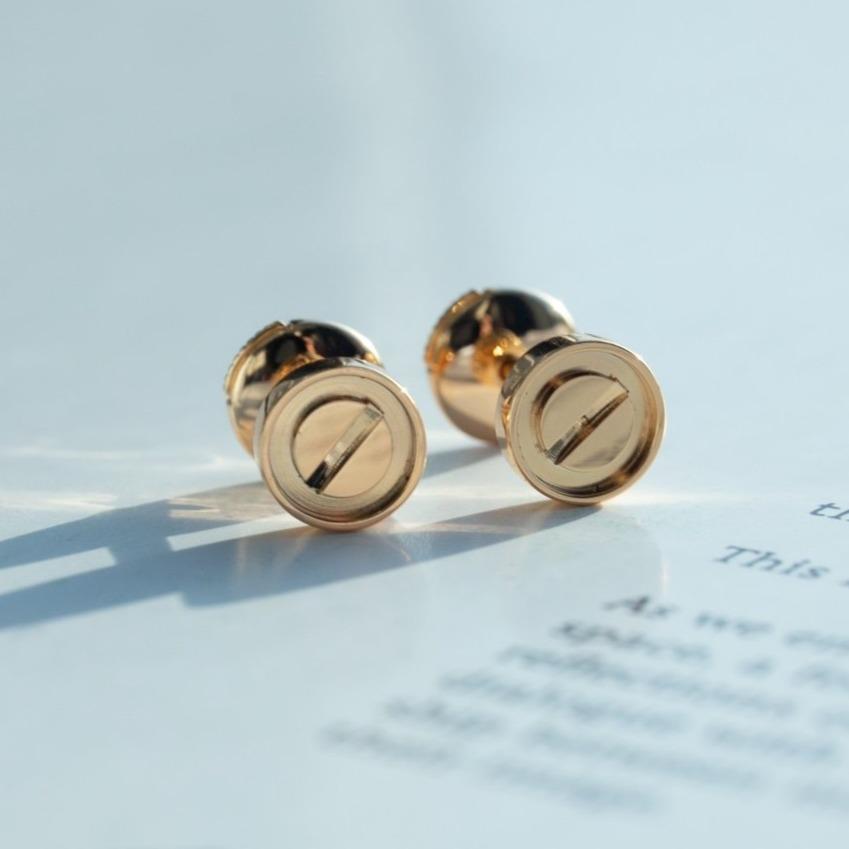 [Clover-Jewelry]LOVE EARRINGS PINK GOLD 10MM