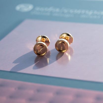 [Clover-Jewelry]LOVE EARRINGS PINK GOLD 10MM