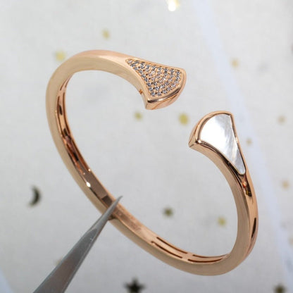 [Clover-Jewelry]DREAM BRACELET OPEN PINK GOLD MOP DIAMOND