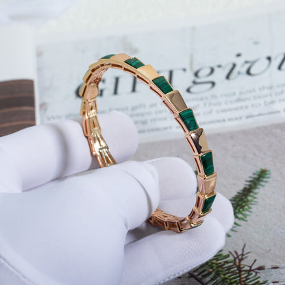 [Clover-Jewelry]SERPENTI BRACELET PINK GOLD MALACHITE