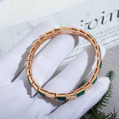 [Clover-Jewelry]SERPENTI BRACELET PINK GOLD MALACHITE