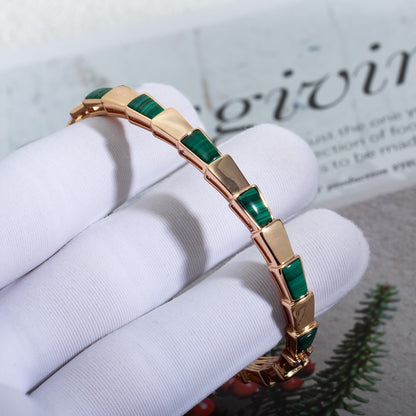 [Clover-Jewelry]SERPENTI BRACELET PINK GOLD MALACHITE