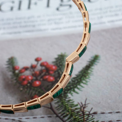 [Clover-Jewelry]SERPENTI BRACELET PINK GOLD MALACHITE