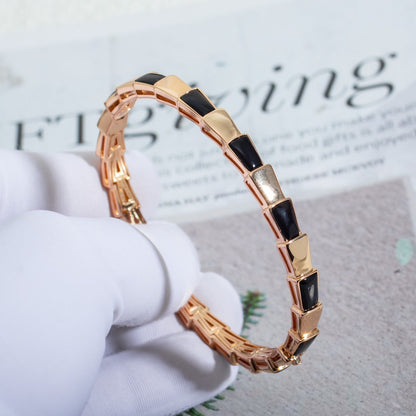 [Clover-Jewelry]SERPENTI BRACELET PINK GOLD ONYX