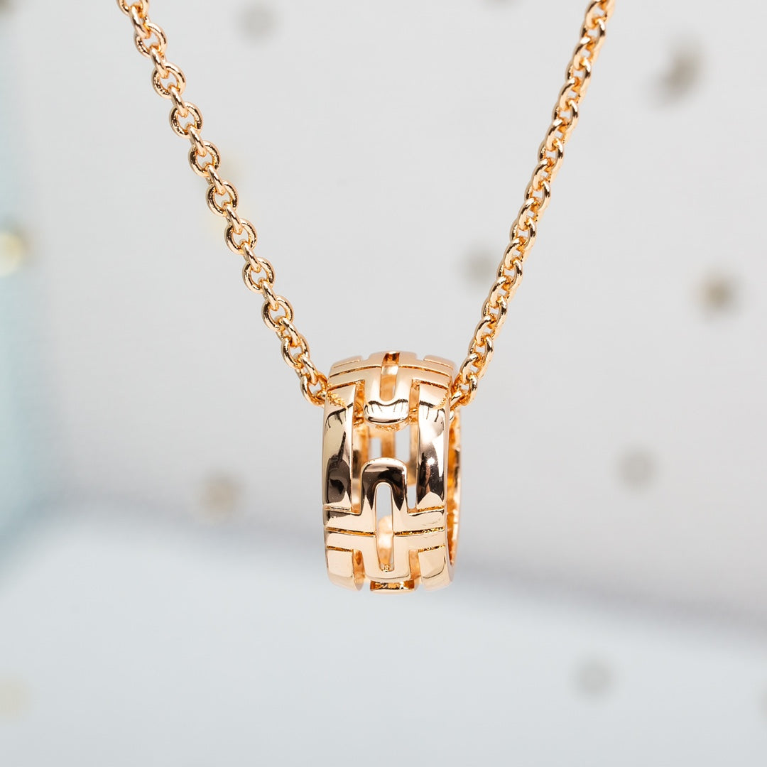 [Clover-Jewelry]PARENTESI NECKLACE PINK GOLD