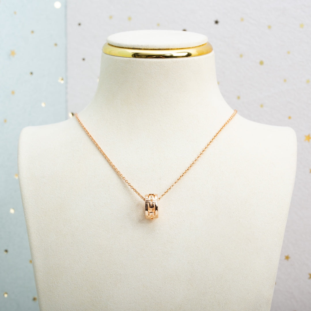 [Clover-Jewelry]PARENTESI NECKLACE PINK GOLD