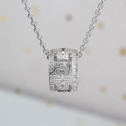 [Clover-Jewelry]PARENTESI NECKLACE SILVER DIAMOND