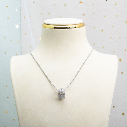 [Clover-Jewelry]PARENTESI NECKLACE SILVER DIAMOND