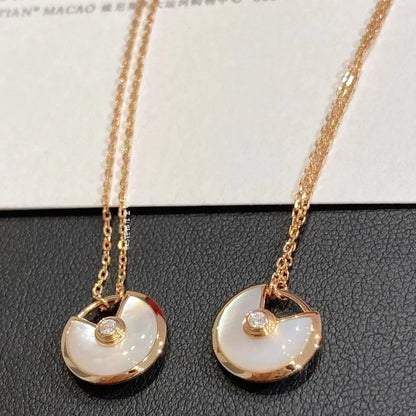 [Clover-Jewelry]AMULETTE ROSE GOLD MOP NECKLACE