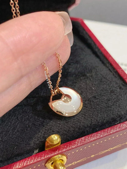 [Clover-Jewelry]AMULETTE ROSE GOLD MOP NECKLACE