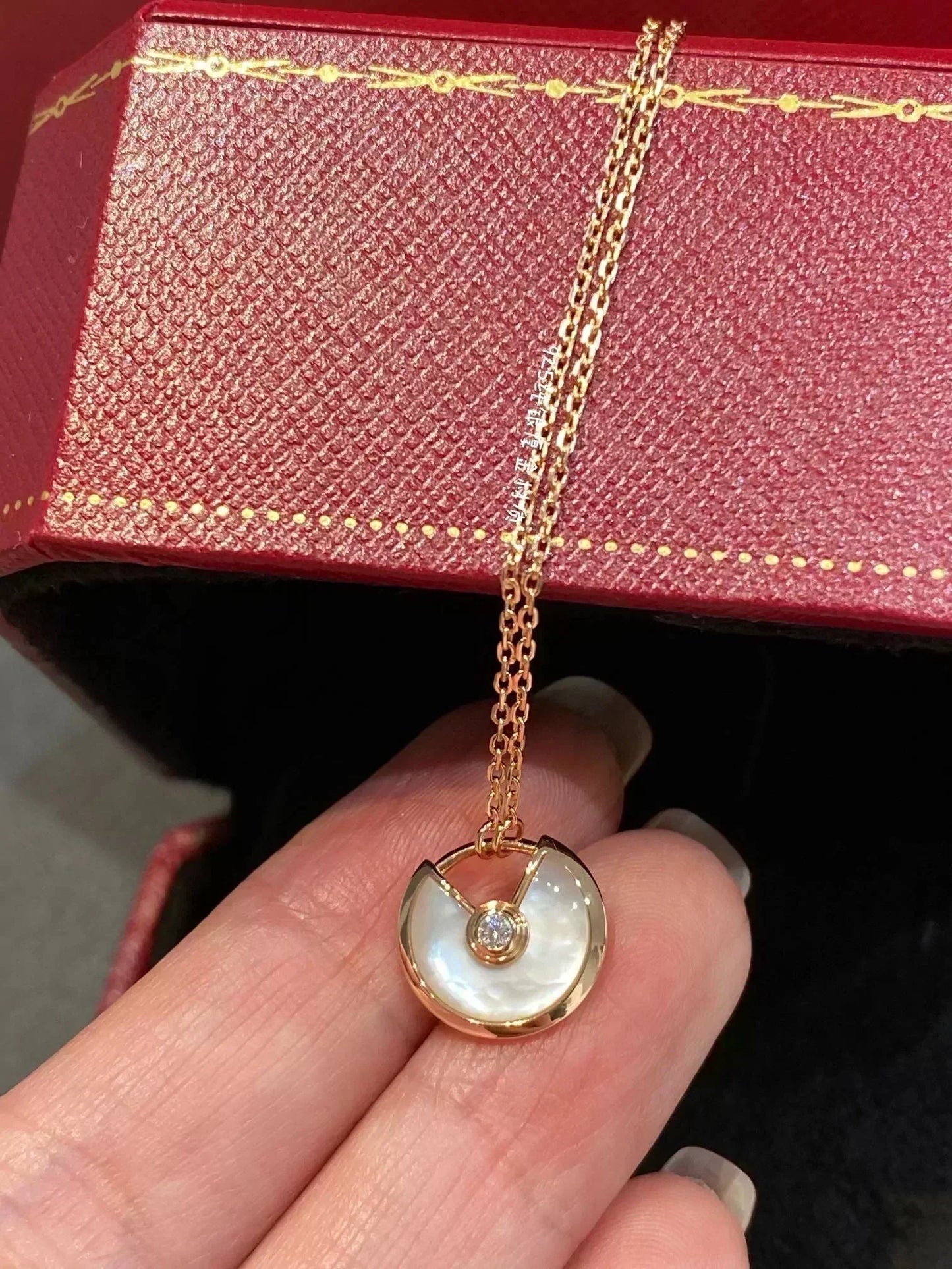 [Clover-Jewelry]AMULETTE ROSE GOLD MOP NECKLACE