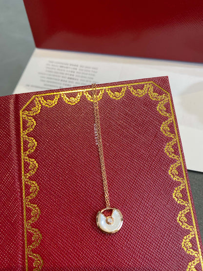 [Clover-Jewelry]AMULETTE ROSE GOLD MOP NECKLACE